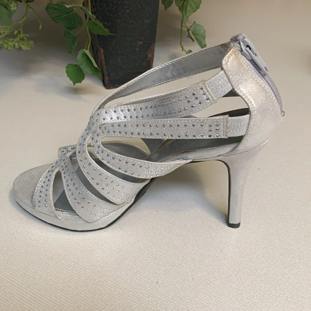 Fione Night Silver Rhinestone Heels
